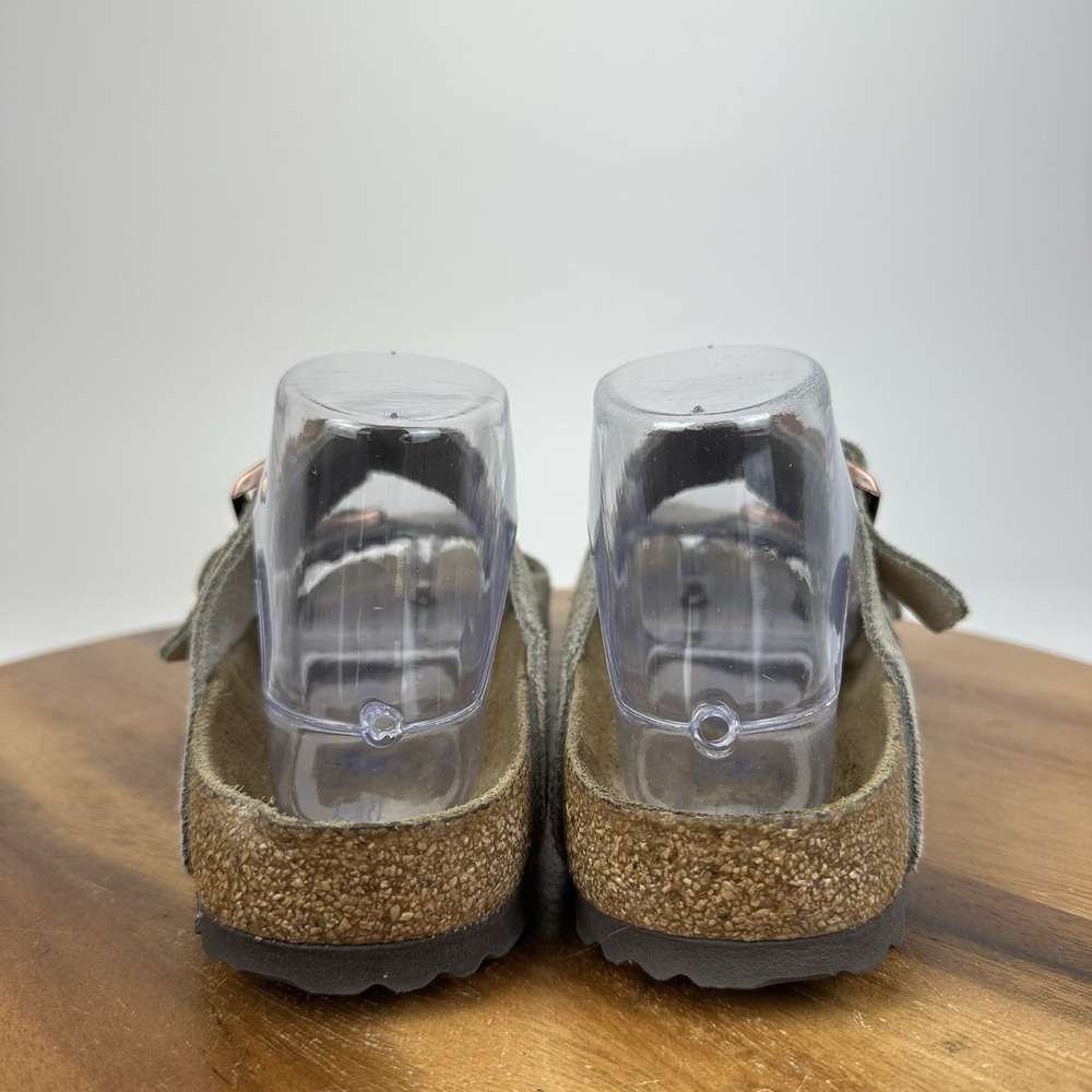 Womens Birkenstock Arizona Soft Footbed Gray Suede Slides Sandals Size EU 39 - Picture 4 of 8